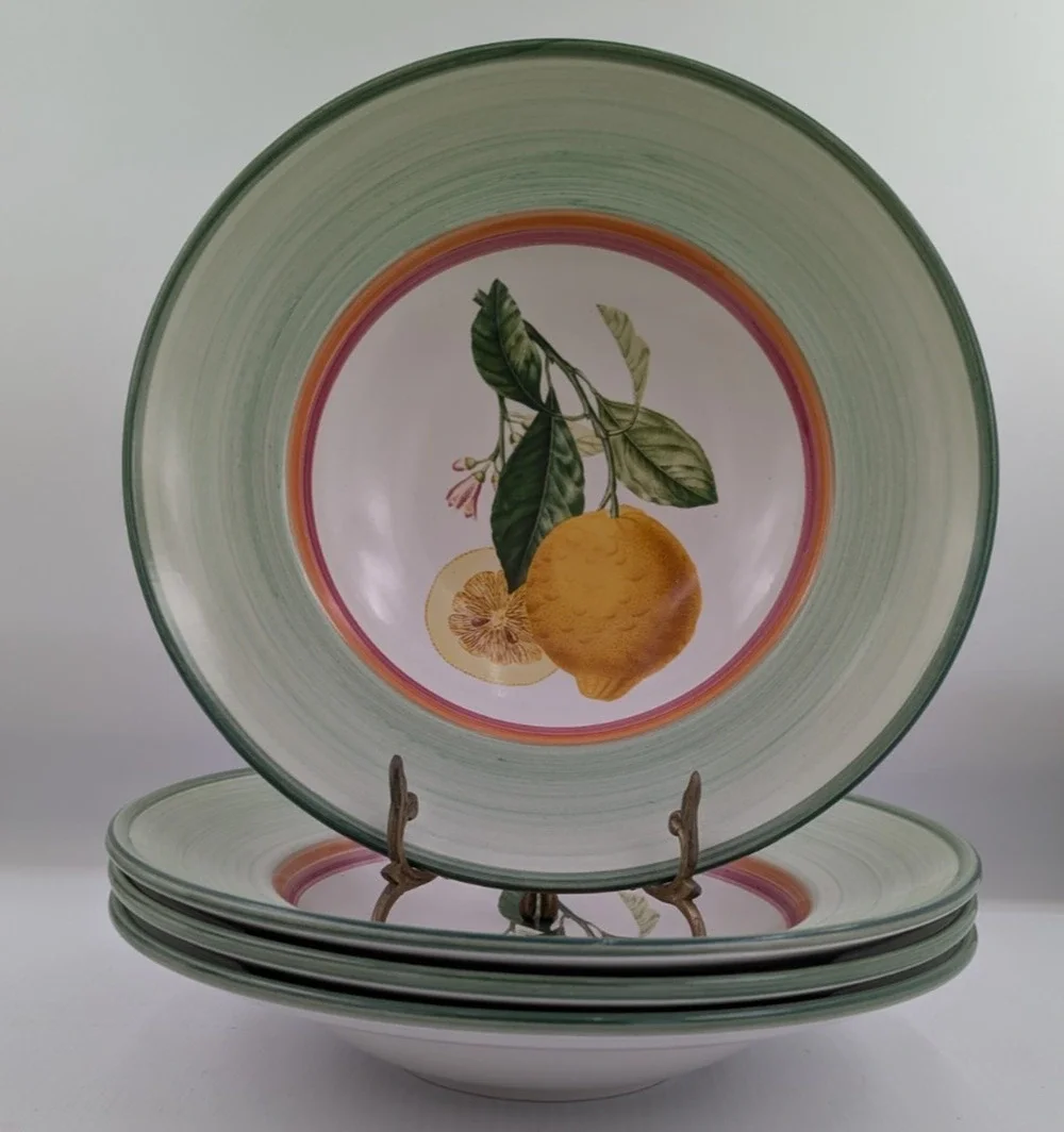 Villeroy & Boch French Country Rimmed Large Pasta Soup Bowl set of 4 11.75